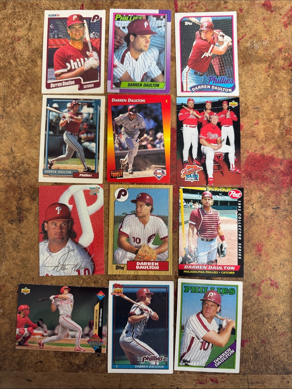 Darren Daulton Baseball Card Lot - Red/White Phillies Collection